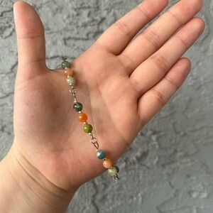 Colorful Beaded Bracelet with Agate Accents